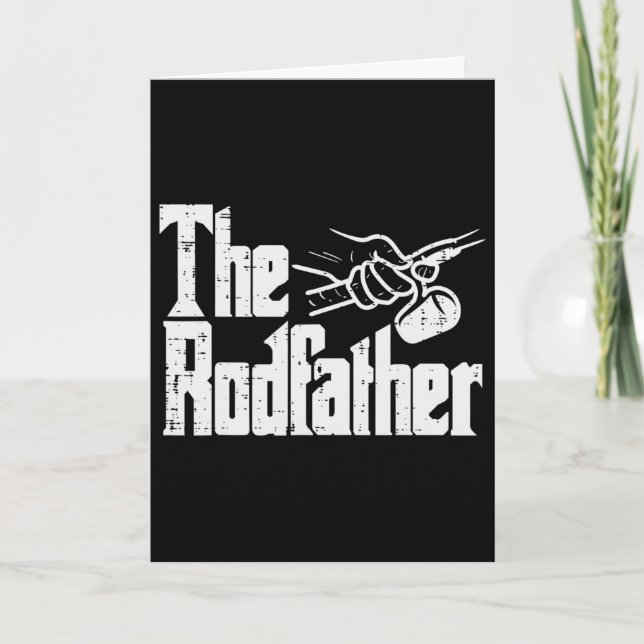 Fiske The Rodfather Rolig Parodi Pappa Farfar Papp Kort (Framsida)