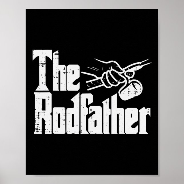 Fiske The Rodfather Rolig Parodi Pappa Farfar Papp Poster (Framsidan)
