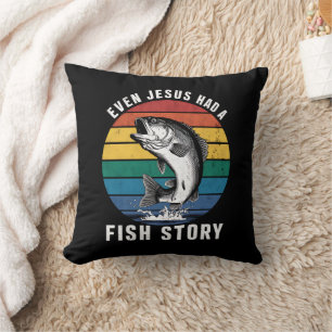 Fiske Till och med Jesus hade fiskhistoria Abborre Kudde