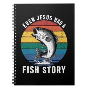 Fiske Till och med Jesus hade fiskhistoria Bass fi Anteckningsbok