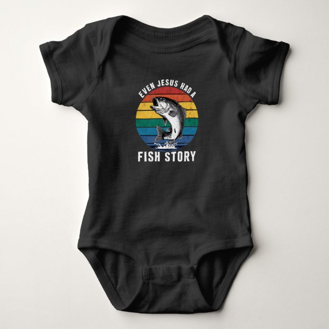 Fiske Till och med Jesus hade fiskhistoria Bass Fi T Shirt (Framsida)