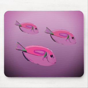 Fiske, Tropical Fish Lila Mousepad Musmatta
