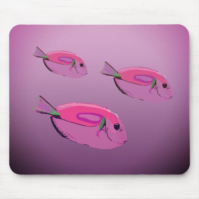 Fiske, Tropical Fish Lila Mousepad Musmatta (Framsidan)