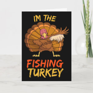 Fiske Turkiet Matchande familjegrupp Thanksgiving  Kort
