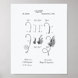 Fiske under 1892 Patentkonst - vitbok Papper Poster