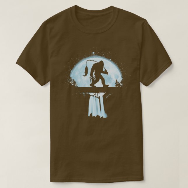 Fiske under månljusblå Måne T Shirt (Design framsida)