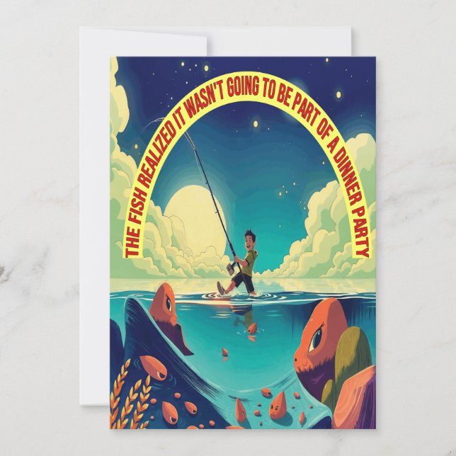 Fiske under stjärnor inbjudningar (Framsida)