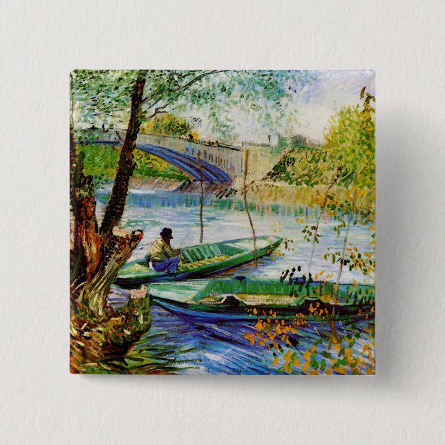 Fiske under våren Vincent van Gogh Knapp (Framsida)