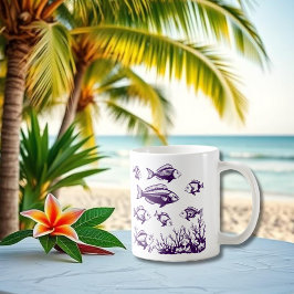 Fiske under Vatten-Fiskare Stil Trend Kaffemugg