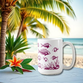 Fiske under Vatten-Fiskare Stil Trend Kaffemugg