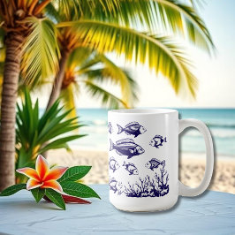 Fiske under Vatten-Fiskare Stil Trend Mugg
