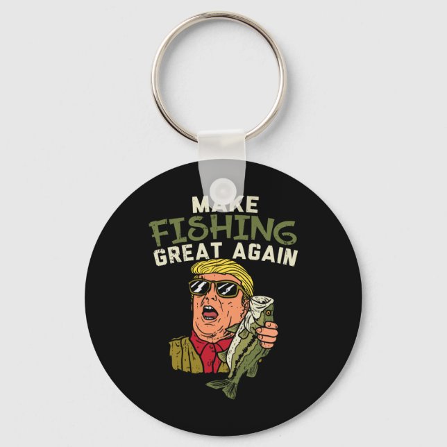 Fiske Underbar igen Trump Funny Fisherman Angler G Nyckelring (Framsida)