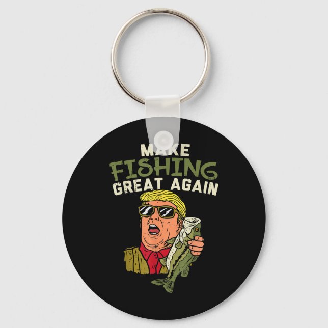 Fiske Underbar igen Trump Funny Fisherman Angler G Nyckelring (Framsida)