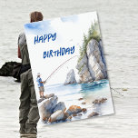 Fiske utanför Sten-entusiasternas födelsedagskort Kort<br><div class="desc">Skaffa roligten på födelsedagen med vårt fantastiska fiskematade kort! 🎂 Vattenfärgen stil är en man som fiskar utanför sten med stänk konstdetaljer inuti, och skapar en serene och äventyrlig vibe. Det är en fångst av ett val för vilken fiskälskande kille som helst! 🌟 🎉 så, låt inte den här möjligheten...</div>