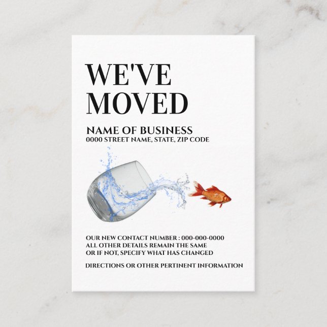 Fiske utanför vatten flytta visitkort (Framsida)