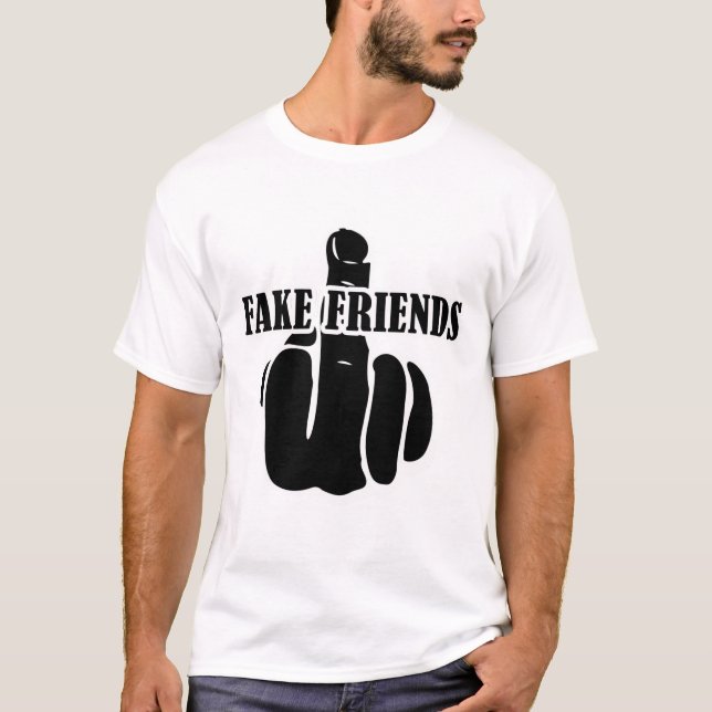 Fiske-vänner i mitten Finger T Shirt (Framsida)
