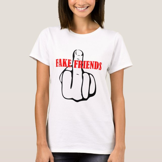 Fiske-vänner i mitten Finger T Shirt (Framsida)