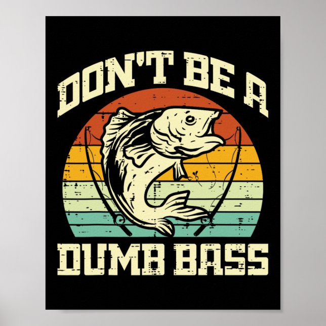 Fiske Var Inte En B Retro Fisk Skämt Fiskare Män Poster (Framsidan)