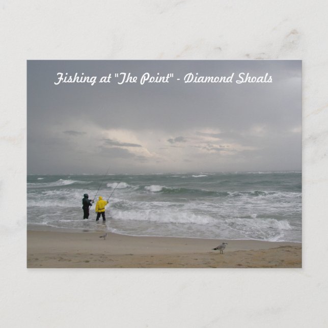 Fiske vid Diamond Shoals OBX-vykort Vykort (Framsida)