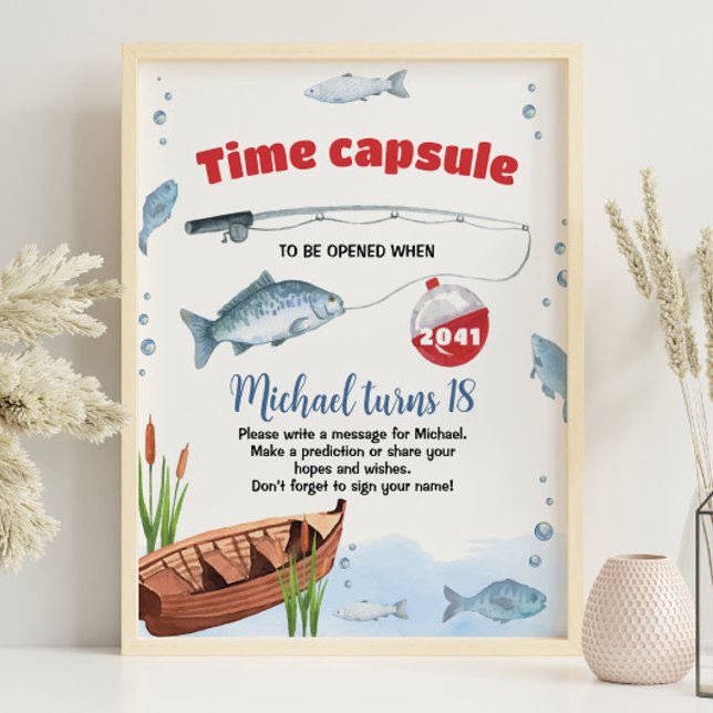 Fiske vid födelsedagsskylt poster (Skapare uppladdad)