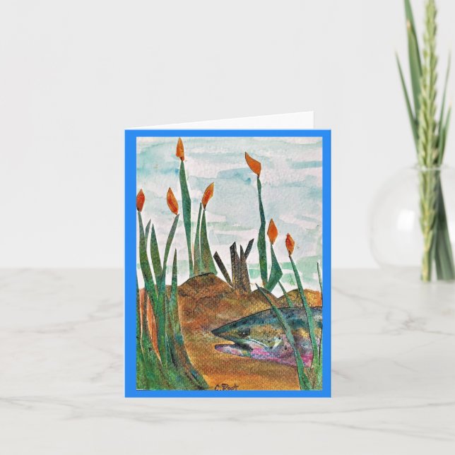 Fiske vid Grattis på födelsedagen Kort (Framsida)