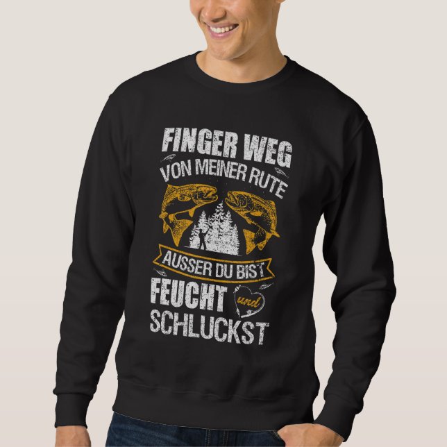 Fiske vid havsviken Angler Angler Finger Lång Ärmad Tröja (Framsida)