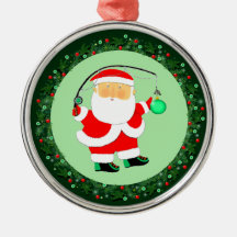 Fiske vid jul - inkasserbar keramisk prydnadsförem