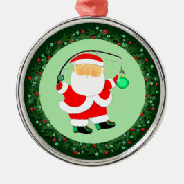 Fiske vid jul - inkasserbar keramisk prydnadsförem julgransprydnad metall