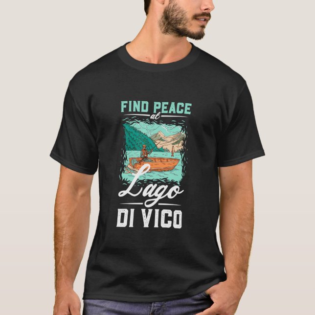 Fiske vid Lago di Vico T Shirt (Framsida)
