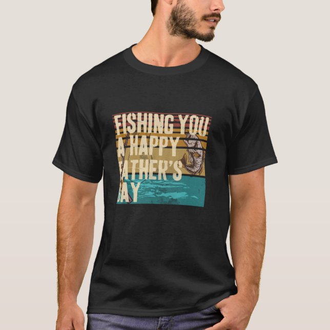 Fiske vid lycklig vid Far i Manar T Shirt (Framsida)