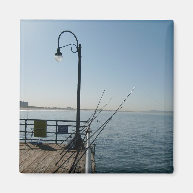 Fiske vid Santa Monica Pier Magnet (Framsidan)