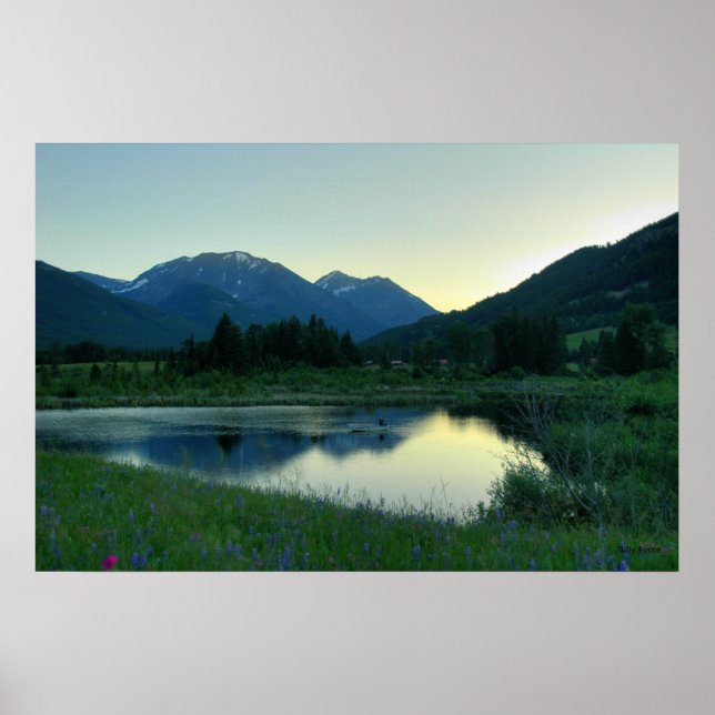 Fiske vid solnedgång poster (Framsidan)