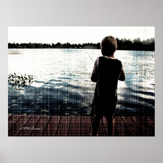 Fiske vid solnedgång poster (Framsidan)