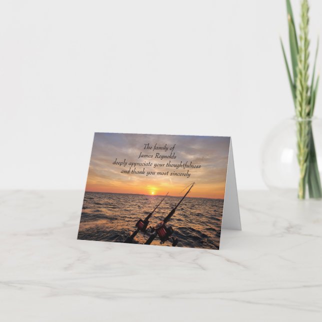 Fiske vid soluppgång Sympathy Tack Kort (Framsida)