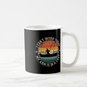 Fiske Vintage Jag Kan Inte Arbeta Idag Min Arm Är Kaffemugg