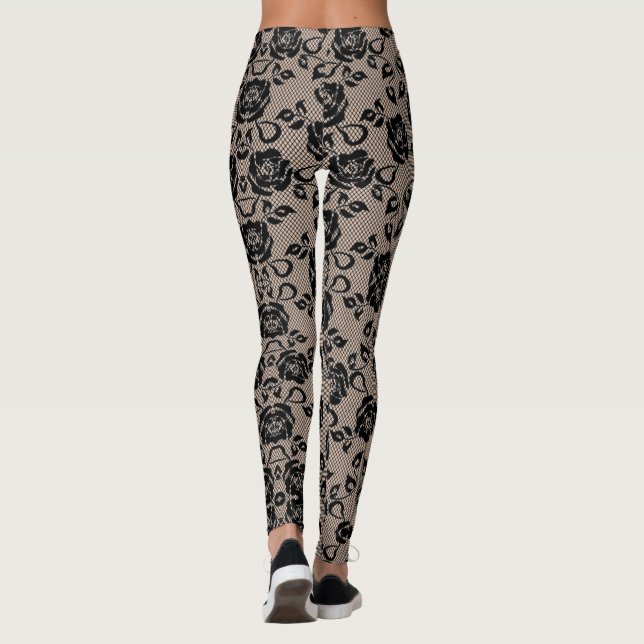 Fiskeålen i Faux Black Ro Snöre - ditt Färg Leggings (Baksida)
