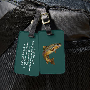 Fiskeälskare Bagage Tag – Forell Fiske Design Bagagebricka
