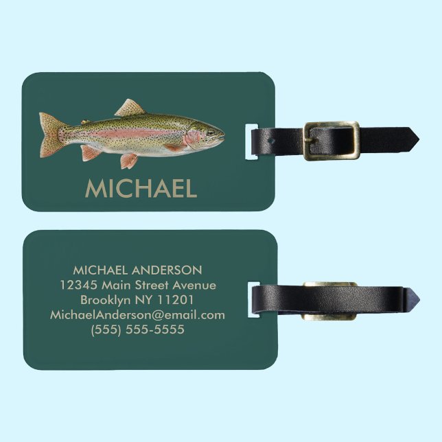 Fiskeälskare Bagage Tag – Forell Fiske Design   Bagagebricka (Skapare uppladdad)