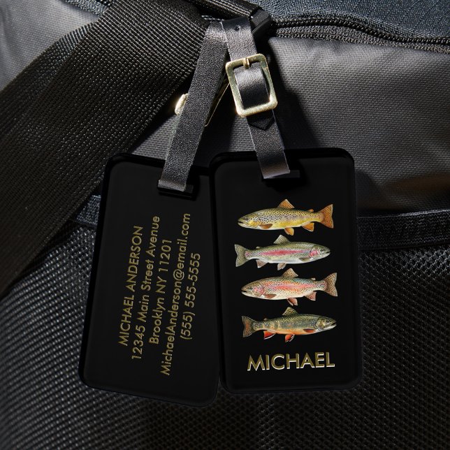 Fiskeälskare Bagage Tag – Forell Fiskedesign   Bagagebricka (Skapare uppladdad)