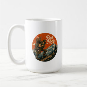 Fiskeäventyrs-mugg i vintage-reel-läge kaffemugg