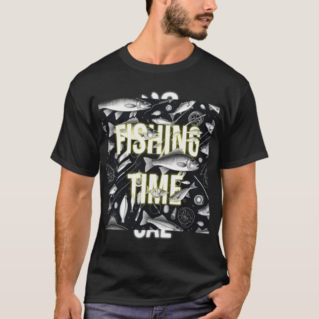 Fiskeäventyrs Tid T Shirt (Framsida)