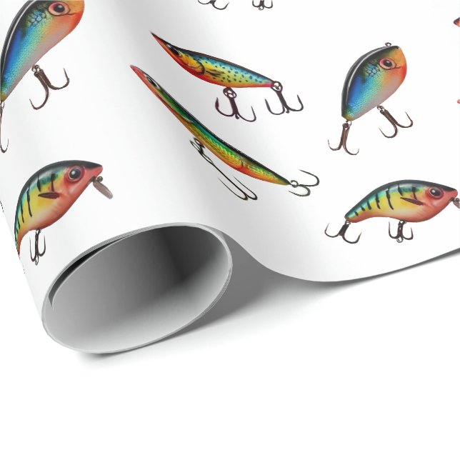 Fiskeavgift Mönster Presentpapper (Rullad Hörn)
