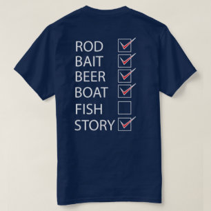 Fiskeavlastningslista på ryggskjorta T-shirt