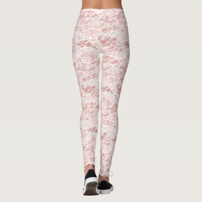 Fiskebalgarna i Faux White Snöre Romantic Design Leggings (Baksida)