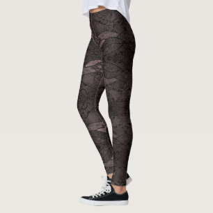 Fiskebaljor från Faux Black Snöre Unik Leggings