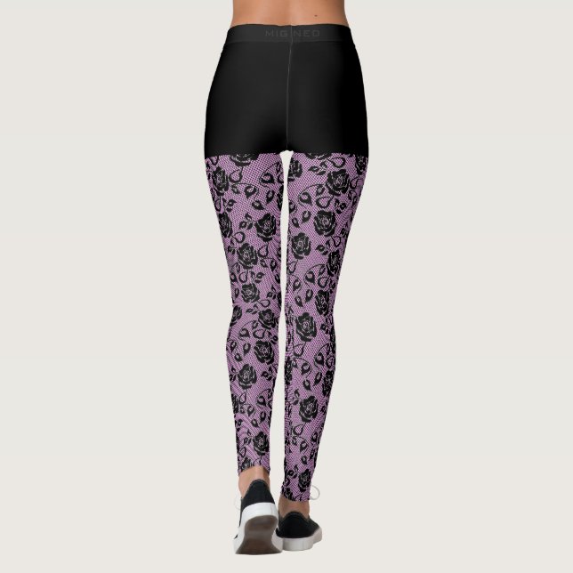 Fiskebaljor från Faux Black Snöre - välj Färg Leggings (Baksida)