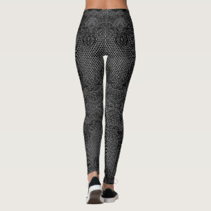 Fiskebaljor i Faux Black Snöre - Ditt Färg Leggings
