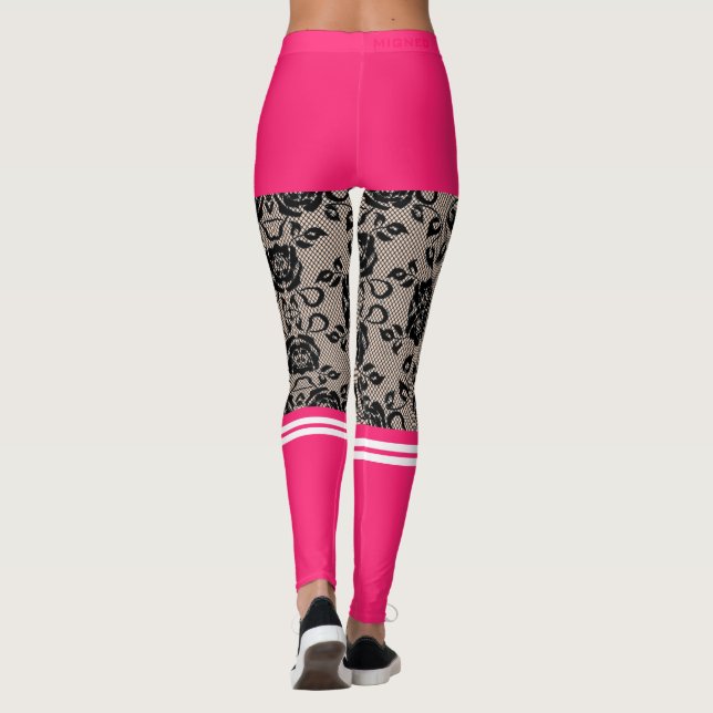 Fiskebaljor i Snöre Rosa Kort Sockel Leggings (Baksida)