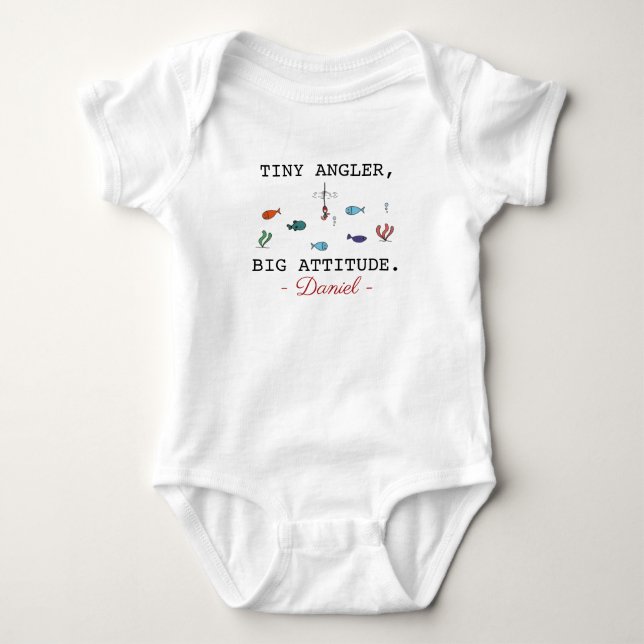 Fiskebarn Liten Fiskare Stor Attityd - Fiskare T Shirt (Framsida)