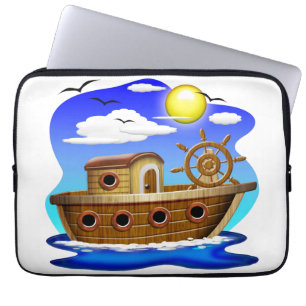 Fiskebåt Cartoon  Laptop Fodral